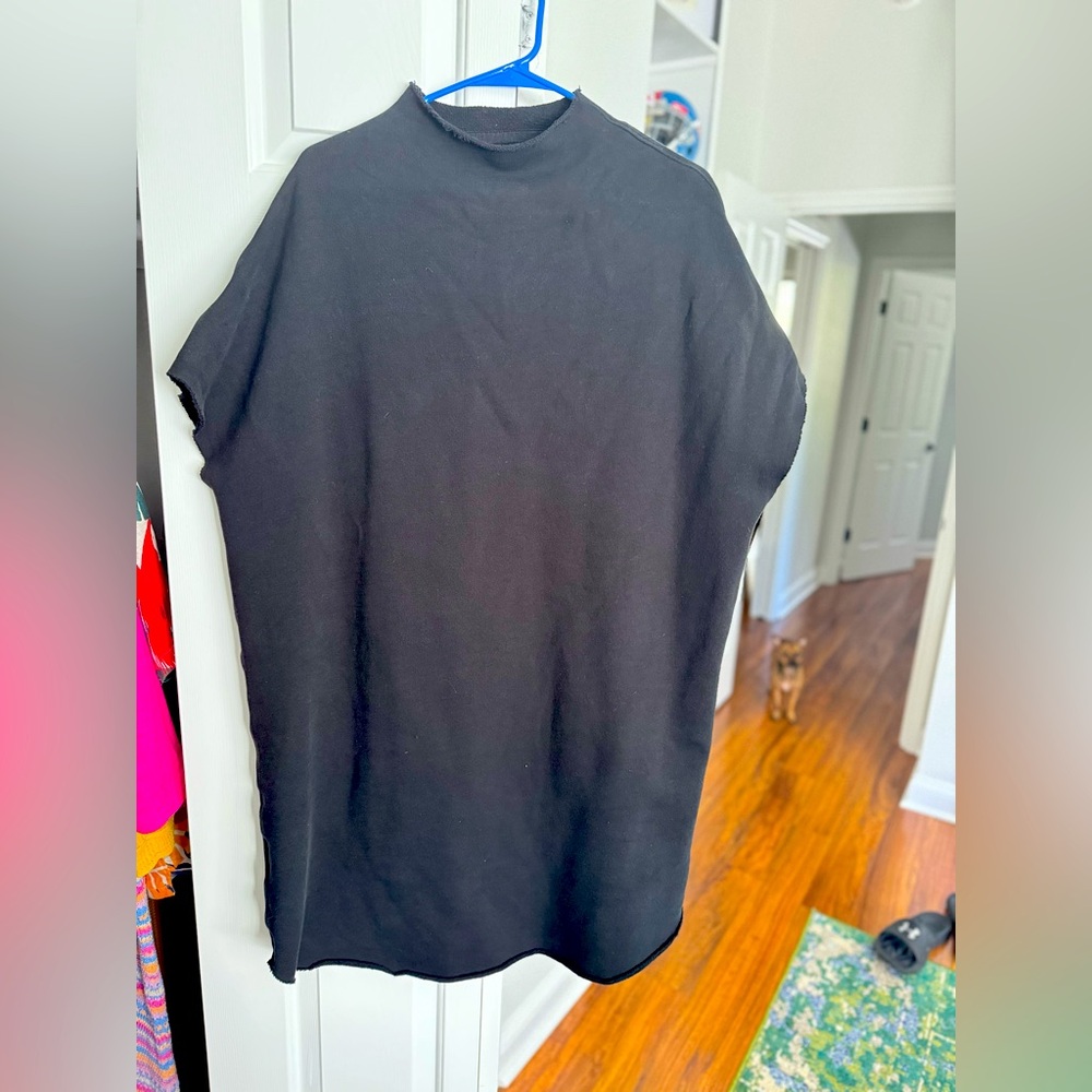 Frank & Eileen short sleeve sweatshirt dress size xl black